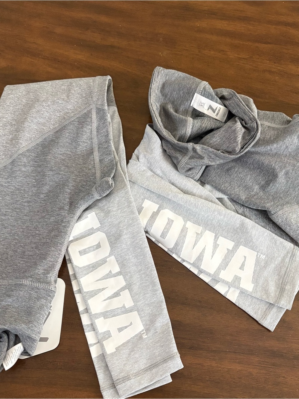 NWT Set Of 2 Womens XS Leggings Iowa University Grey College Sporty